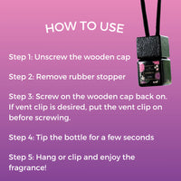 Instructions on how to use a diffuser with a pink background