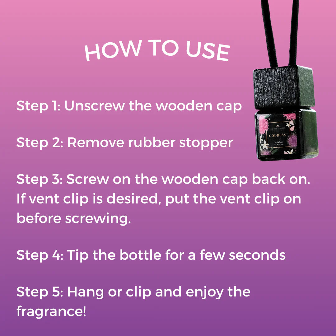 Instructions on how to use a diffuser with a pink background