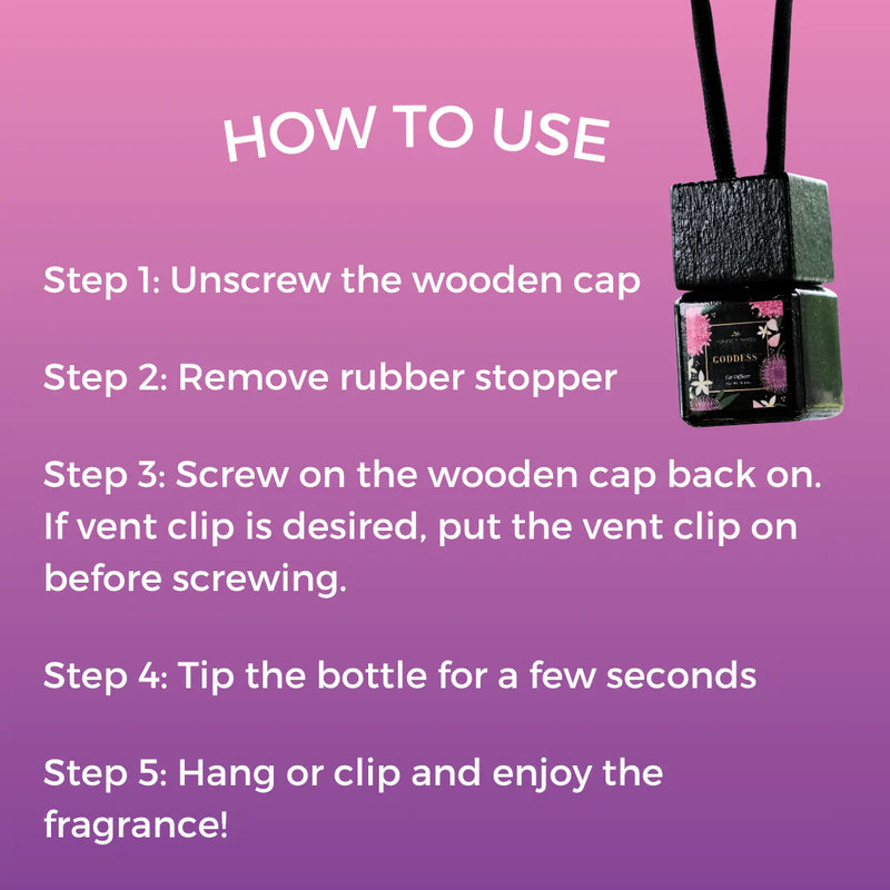 Instructions on how to use a diffuser with a pink background