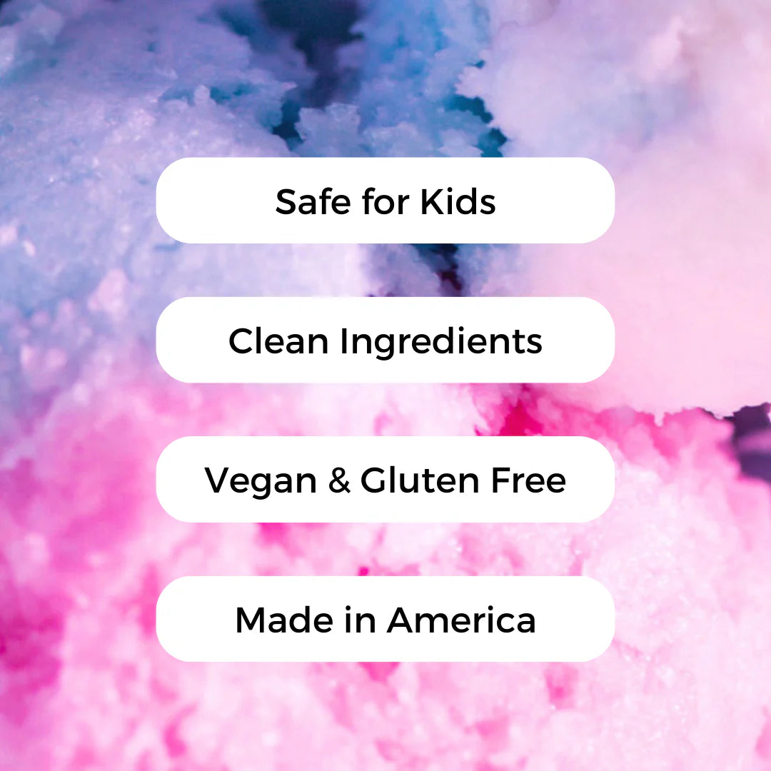 Text on a colorful abstract background indicating product features.