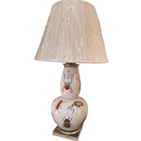 insect porcelain table lamp pleated shade