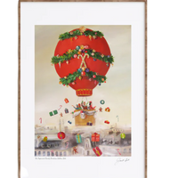 Peppermint Family Christmas Balloon Ride. 8.5"x11" Print