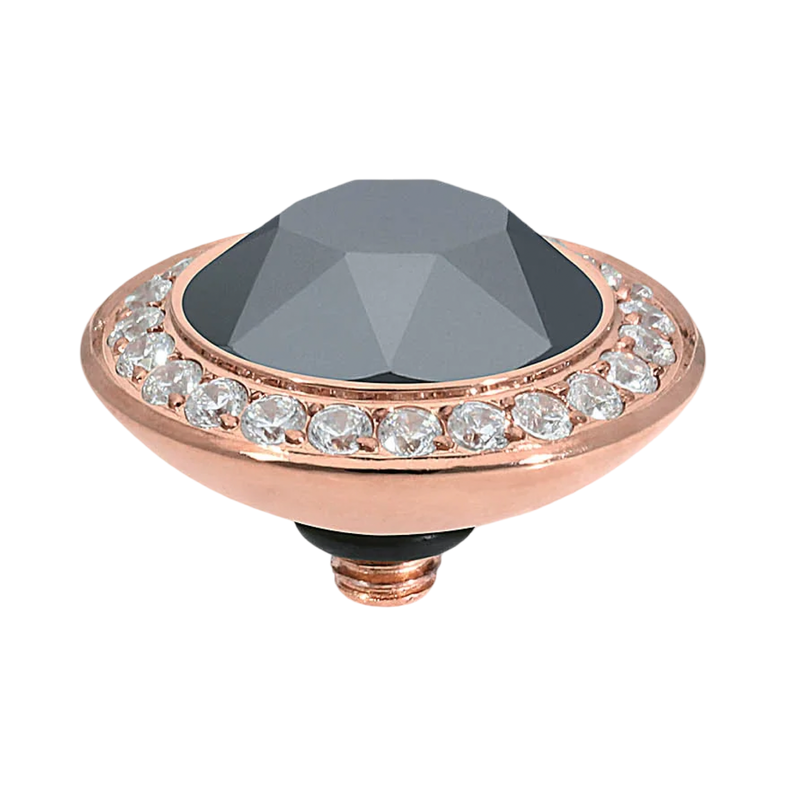 jet hematite rose gold tondo deluxe qudo swarovski top interchangeable jewelry