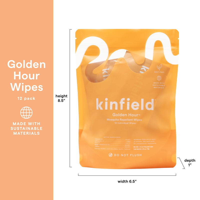 Kinfield Golden Hour Mosquito Repellent Wipes