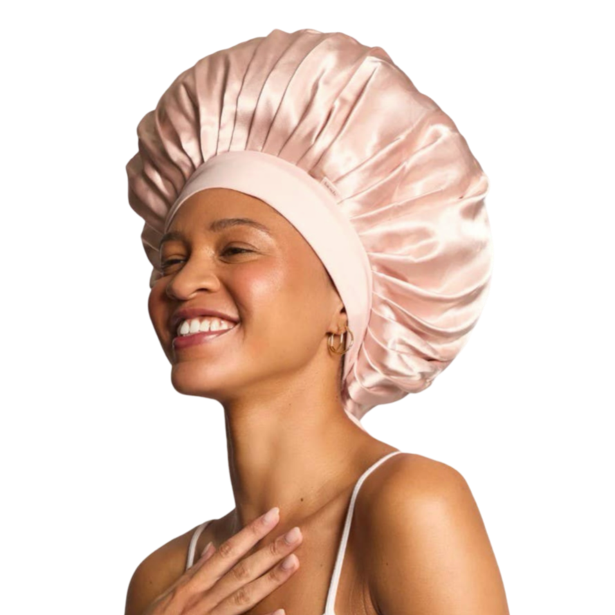 kitsch oversized satin bonnet blush pink