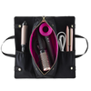 kusshi hair tools bag, black pink hair tool bag, travel hair dryer bag, kusshi curling iron case, heat resistant hair tools bag, stylish hair accessory storage, kusshi beauty bag, hair tool organizer