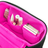 kusshi small train case, neoprene makeup case, kusshi fall 2025 collection, black pink cosmetic case, travel train case, kusshi toiletry bag, durable neoprene makeup bag, compact beauty case
