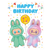 labubu birthday card, big energy card, fun birthday card, eco friendly greeting card, recycled paper card, fsc certified birthday card, soy ink greeting card, labubu stationery