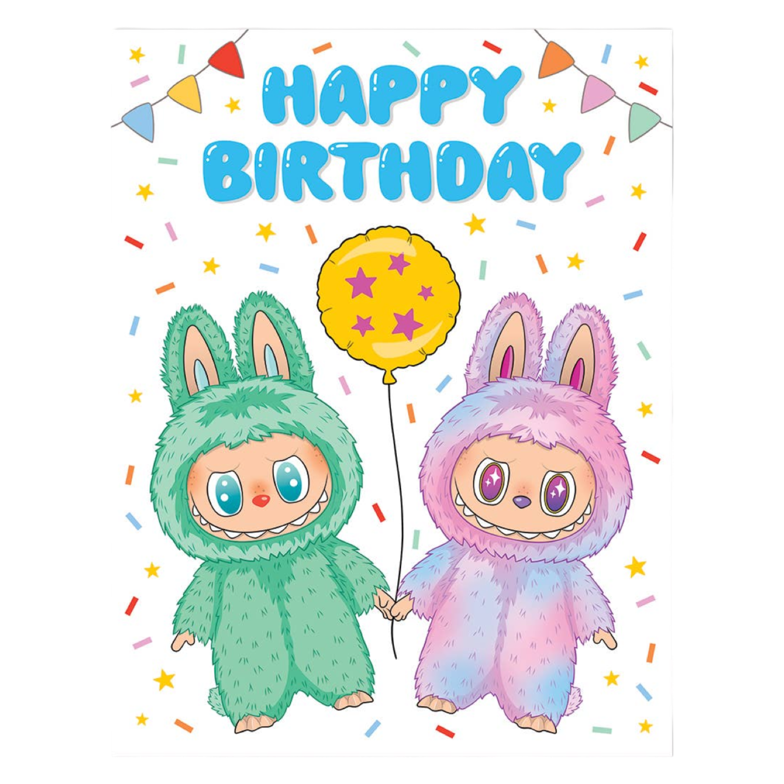 labubu birthday card, big energy card, fun birthday card, eco friendly greeting card, recycled paper card, fsc certified birthday card, soy ink greeting card, labubu stationery