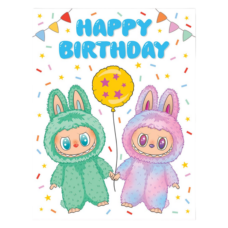 labubu birthday card, big energy card, fun birthday card, eco friendly greeting card, recycled paper card, fsc certified birthday card, soy ink greeting card, labubu stationery