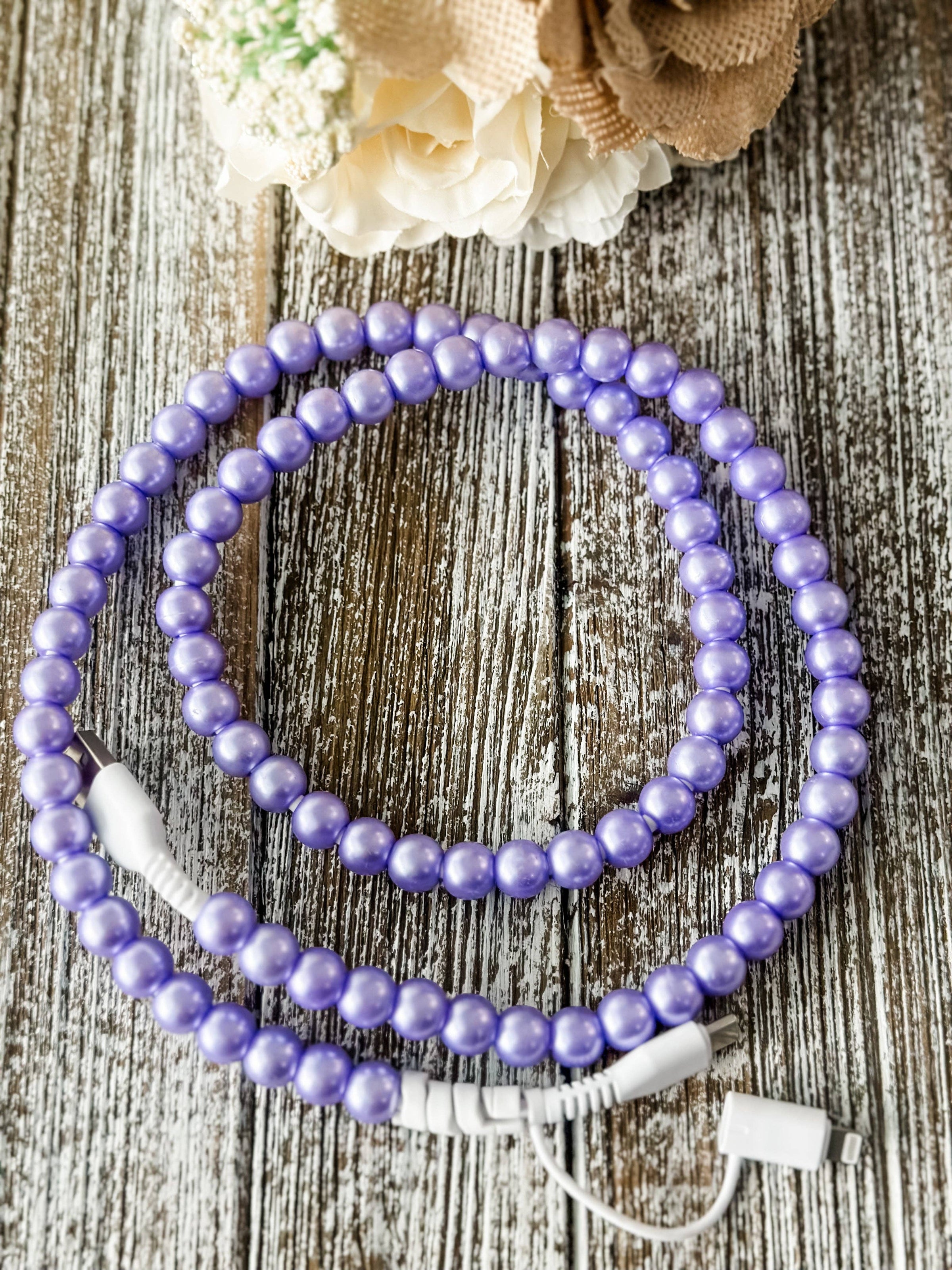 lavender pearl candy 2 in 1 phone charger android iphone usb usc