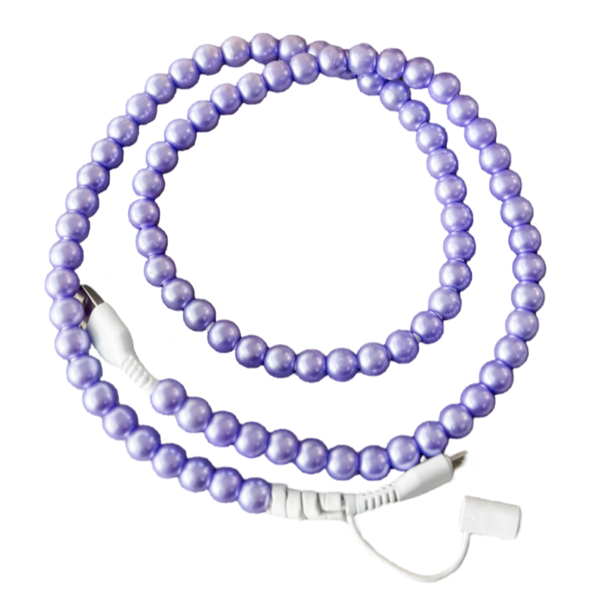 lavender pearl candy 2 in 1 phone charger android iphone usb usc