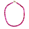 light pink gemstone necklace, pastel pink candy necklace, gold clasp charm necklace, handmade Charleston jewelry, 17 inch beaded necklace, dainty pink beaded necklace, soft pink layering necklace, artisan gemstone jewelry, pink charm-ready necklace, everyday feminine necklace