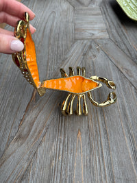 lobster trinket box, jeweled lobster box, coastal decor, vintage trinket box, rhinestone trinket box, lobster collectible, Palm Beach decor, coastal home decor, decorative box, red enamel lobster, collectible trinket box, whimsical home decor, bookshelf styling, coffee table decor, hostess gift, beach house decor, vintage collectible, decorative keepsake box, nautical decor, one of a kind vintage