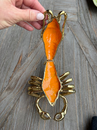 lobster trinket box, jeweled lobster box, coastal decor, vintage trinket box, rhinestone trinket box, lobster collectible, Palm Beach decor, coastal home decor, decorative box, red enamel lobster, collectible trinket box, whimsical home decor, bookshelf styling, coffee table decor, hostess gift, beach house decor, vintage collectible, decorative keepsake box, nautical decor, one of a kind vintage