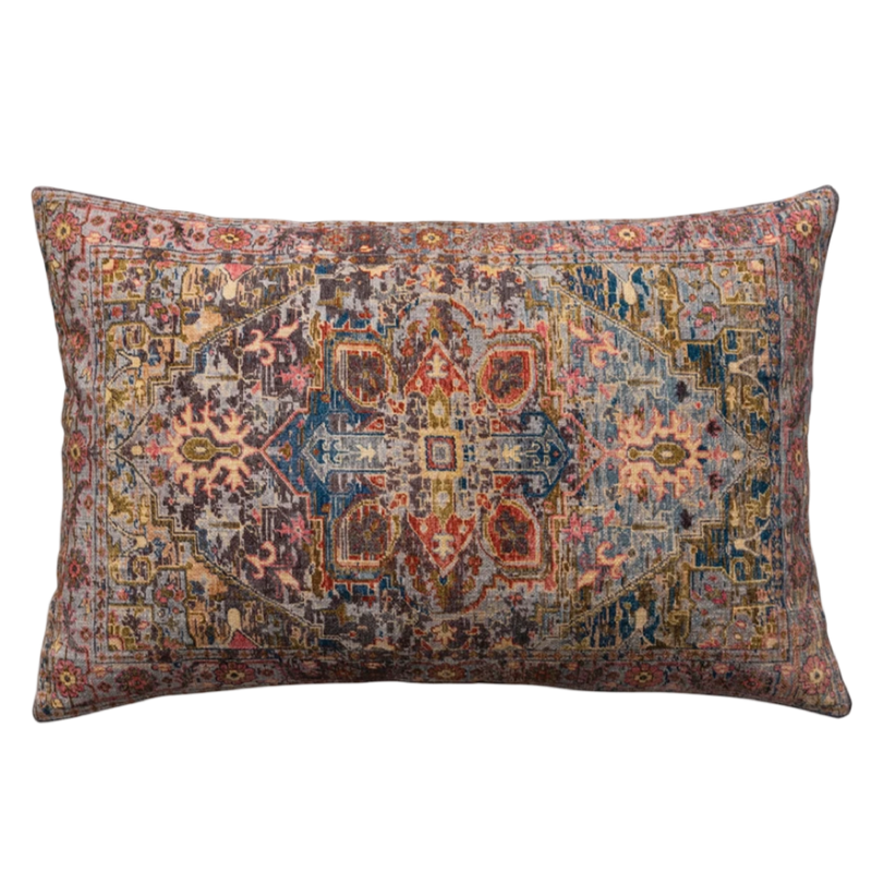 Decorative pillow with intricate pattern on a white background