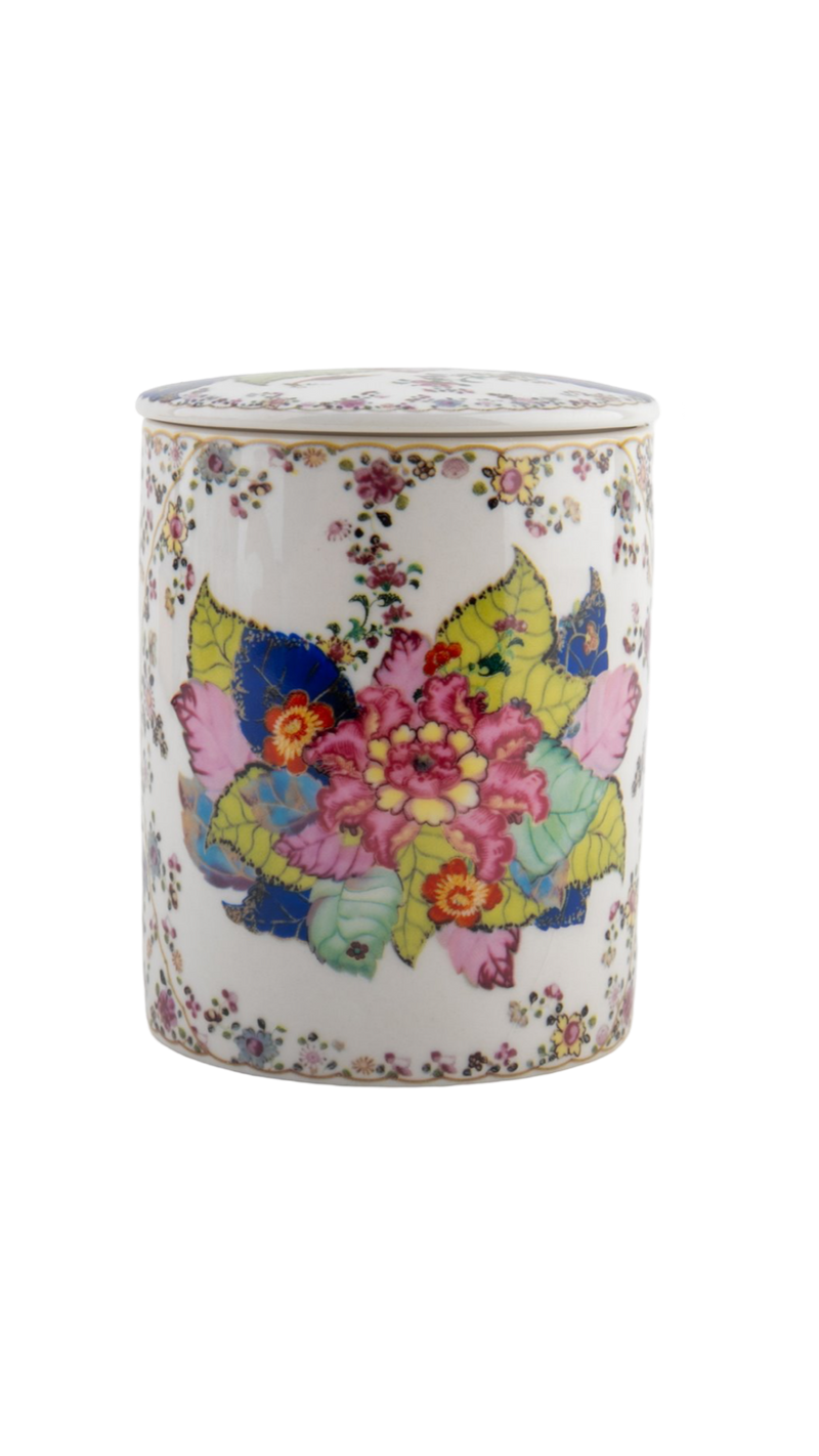 luxury jar candle, tobacco leaf jar candle, rose scented candle, long burn time candle, non-toxic paraffin wax, repurpose porcelain jar, elegant home decor, sophisticated candles, multi-use decor, home fragrance