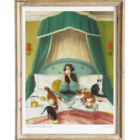 mademoiselle Mink Breakfast in Bed Janet Hill Art Print