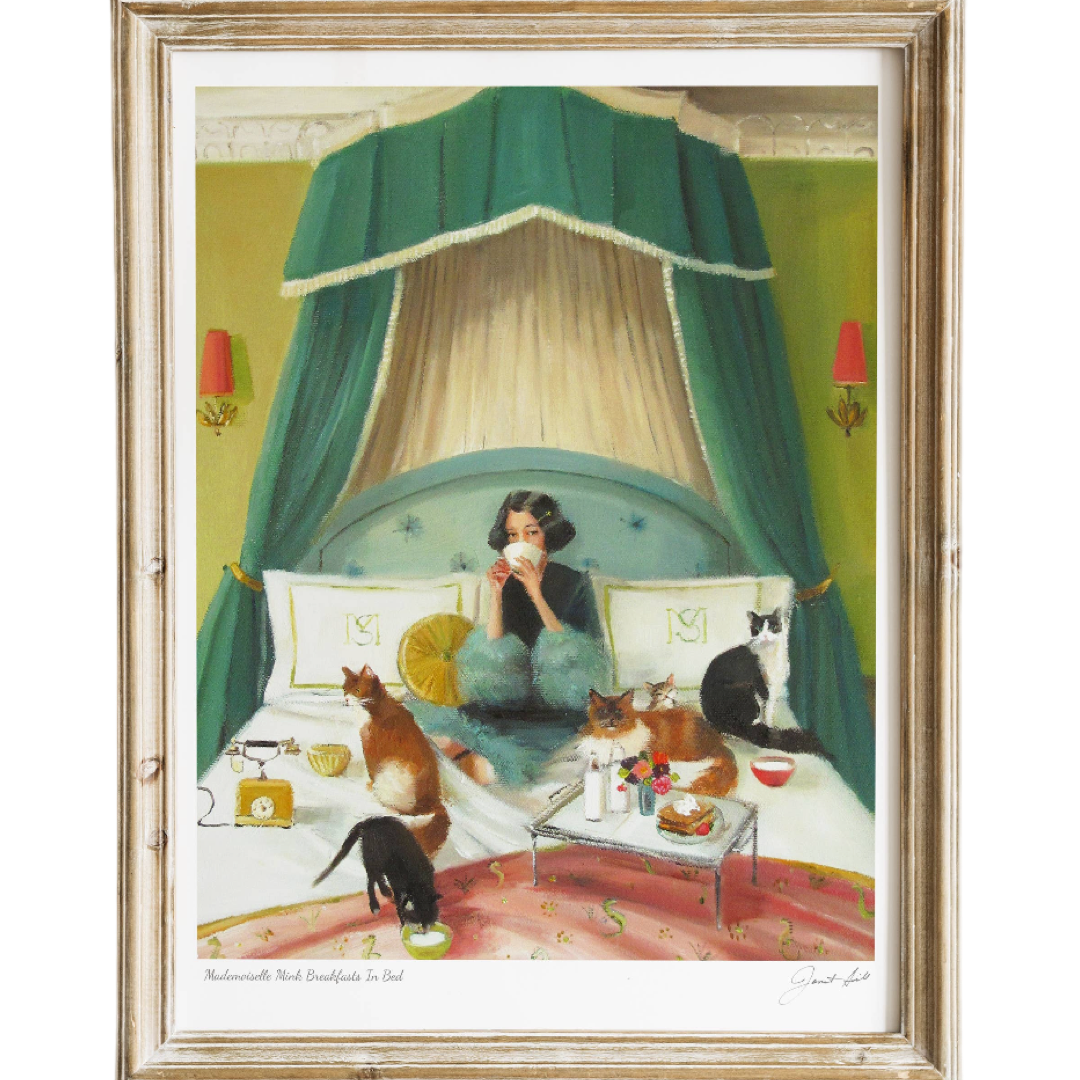 mademoiselle Mink Breakfast in Bed Janet Hill Art Print