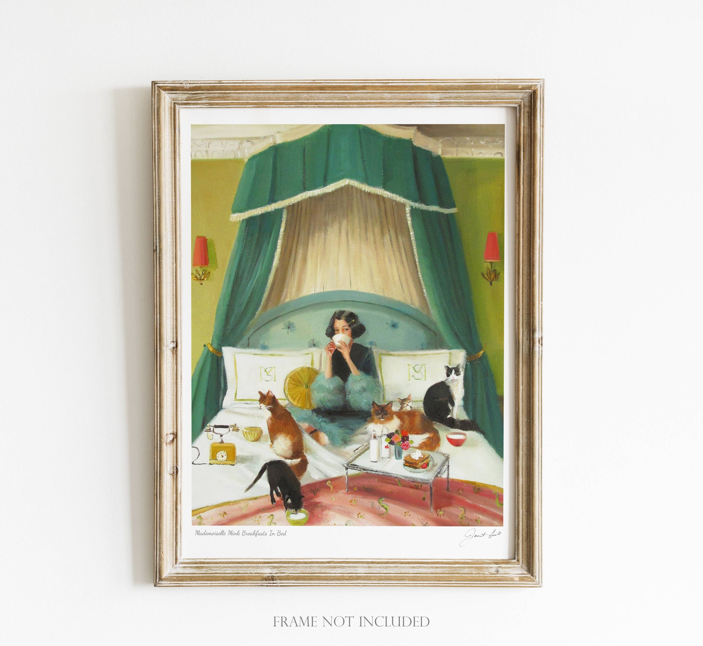 mademoiselle Mink Breakfast in Bed Janet Hill Art Print