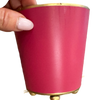 magenta cachepot planter, 4 inch metal planter, round decorative plant pot, small pink planter, colorful cachepot container, desk organizer cachepot, bright floral cachepot, vibrant home decor accent, mini metal cachepot, stylish kitchen utensil holder