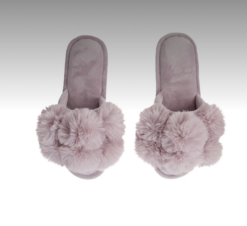 memoi lavender pompom house shoes bedroom slippers