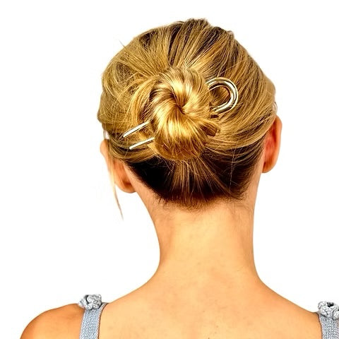 Ficcare Luisa Curved Chignon Hair Pin | Silver