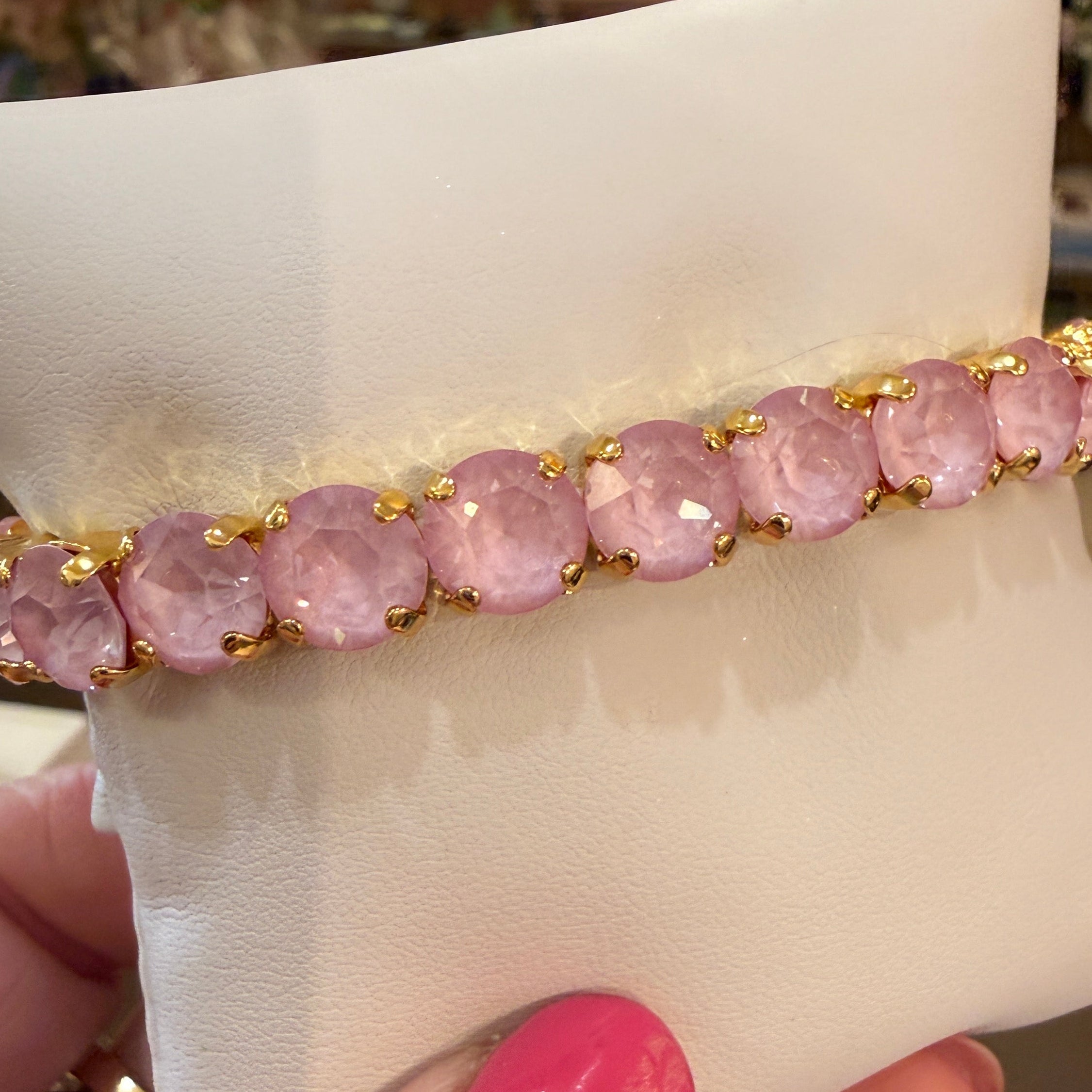 TOVA Oakland Stretch Bracelet in Solid Lemon Medium featuring vibrant yellow crystals set in antique gold-plated brass.