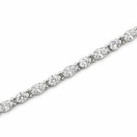 Anna Zuckerman Stella Tennis Choker necklace with elongated White Diamond Crystalline stones in platinum-finished sterling silver.