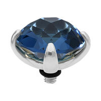 QUDO Seano silver, QUDO Seano Top 0.51, QUDO interchangeable jewelry, blue crystal jewelry, silver crystal topper, Swarovski crystal jewelry, interchangeable jewelry topper, blue jewelry, statement crystal jewelry, QUDO top