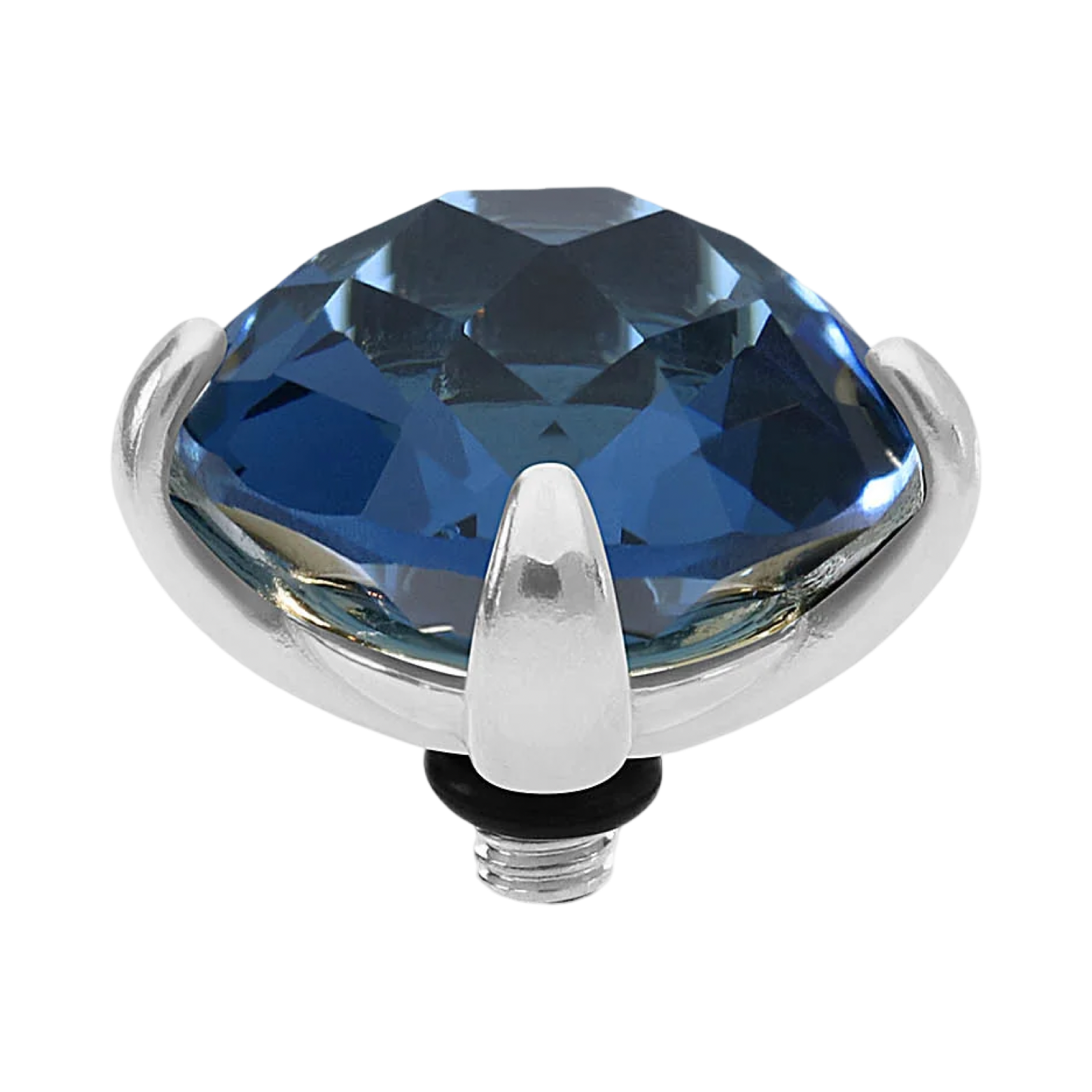QUDO Seano silver, QUDO Seano Top 0.51, QUDO interchangeable jewelry, blue crystal jewelry, silver crystal topper, Swarovski crystal jewelry, interchangeable jewelry topper, blue jewelry, statement crystal jewelry, QUDO top