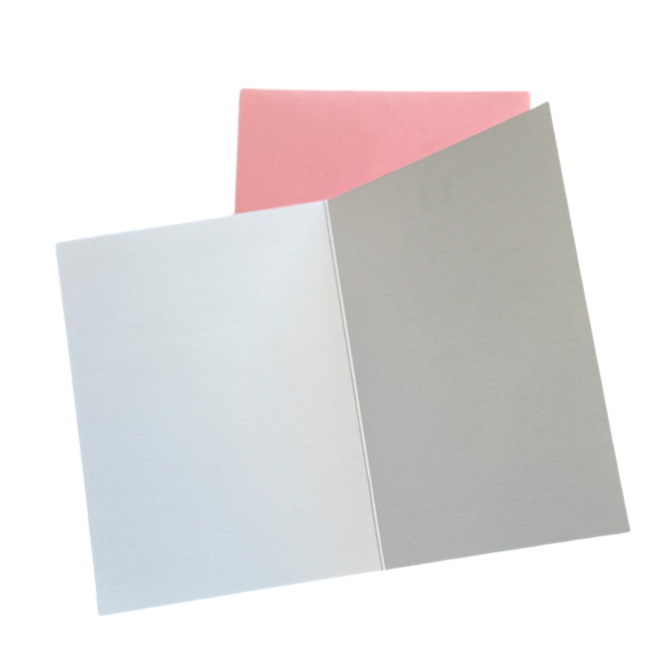 blank inside of happy birthdya card with pink envelope