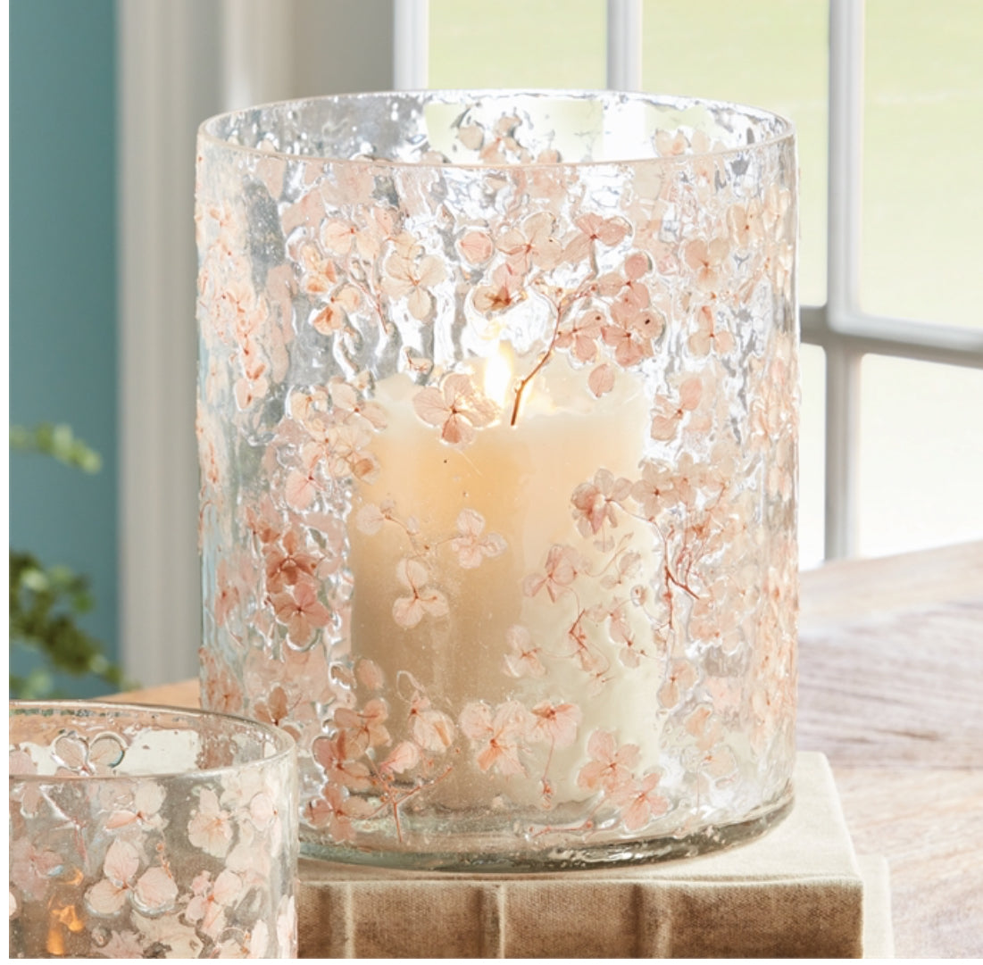 napa home and garden cherry blossom hurricane vase jar candle petite blooms