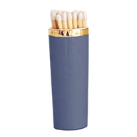 Navy Blue Match Holder & Striker with 22K Gold Accent