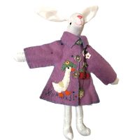 new world arts felted purple easter jacket spring bunny ornament 