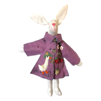 new world arts felted purple easter jacket spring bunny ornament 