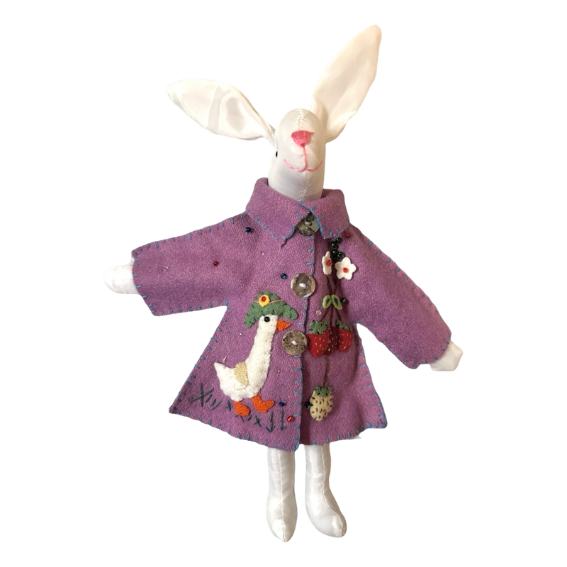 new world arts felted purple easter jacket spring bunny ornament 
