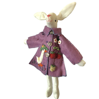 new world arts felted purple easter jacket spring bunny ornament 