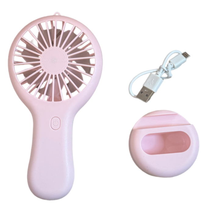 Pink Handheld Rechargeable Portable Fan