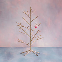 glitterville table top pink sparkle ornament display tree