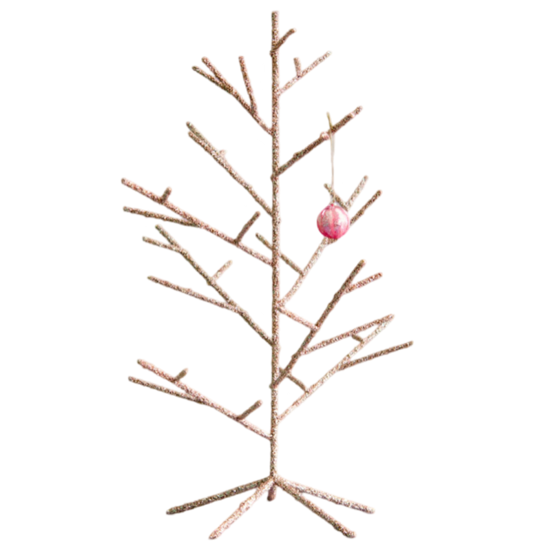 glitterville table top pink sparkle ornament display tree