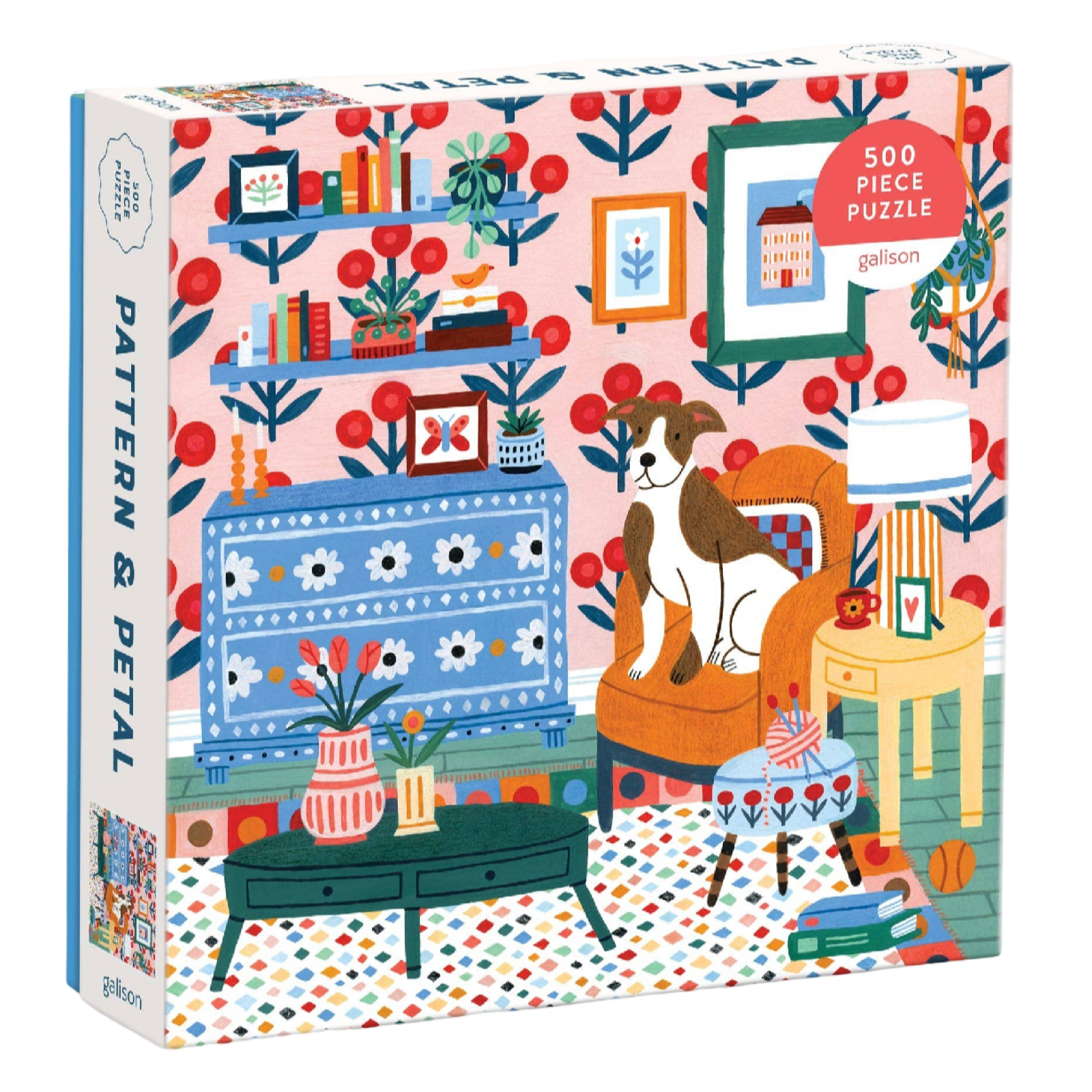 pattern and petal puzzle, Molly Egan puzzle, floral puzzle, interior design puzzle, 500 piece puzzle, botanical puzzle, colorful puzzle, home decor puzzle, puzzle for adults, flower puzzle, garden inspired puzzle, art puzzle, cozy activities, puzzle gift, grandmillennial decor, colorful artwork, boutique gifts, decorative puzzle, design lover gift, home enthusiast gift