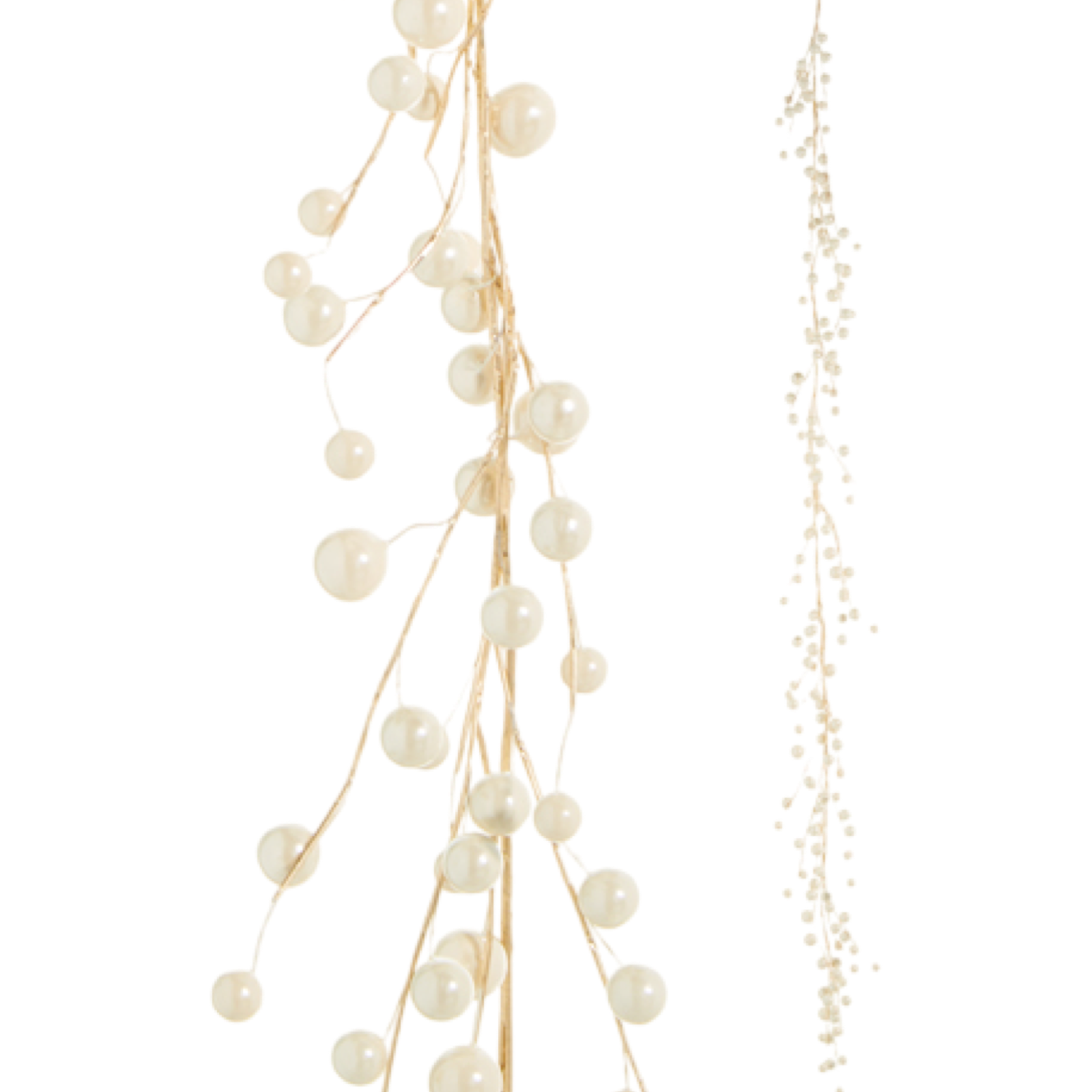 pearl garland, ivory Christmas garland, holiday string garland, elegant tree garland, 5 foot garland, classic Christmas decor, pearl bead garland, neutral holiday styling, Christmas mantle accessory, soft shimmer garland