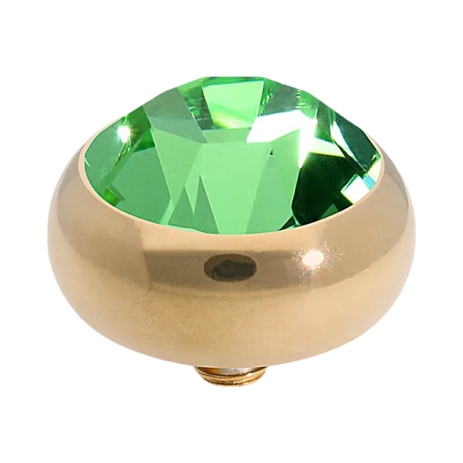 QUDO Sesto Gold, QUDO Green and Golden Collection, interchangeable jewelry, gold crystal topper, green crystal jewelry, golden crystal jewelry, QUDO topper, interchangeable ring topper, stackable jewelry, Swarovski crystal jewelry, luxury fashion jewelry, collectible jewelry, boutique jewelry, interchangeable bracelet topper, colorful crystal jewelry, statement jewelry, QUDO jewelry collection