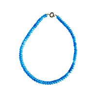 periwinkle gemstone necklace, blue candy necklace, handmade beaded necklace Charleston, 17 inch charm-ready necklace, gold clasp gemstone necklace, periwinkle blue layering necklace, artisan gemstone jewelry, pastel beaded necklace, charm necklace gold clasp, candy-inspired necklace