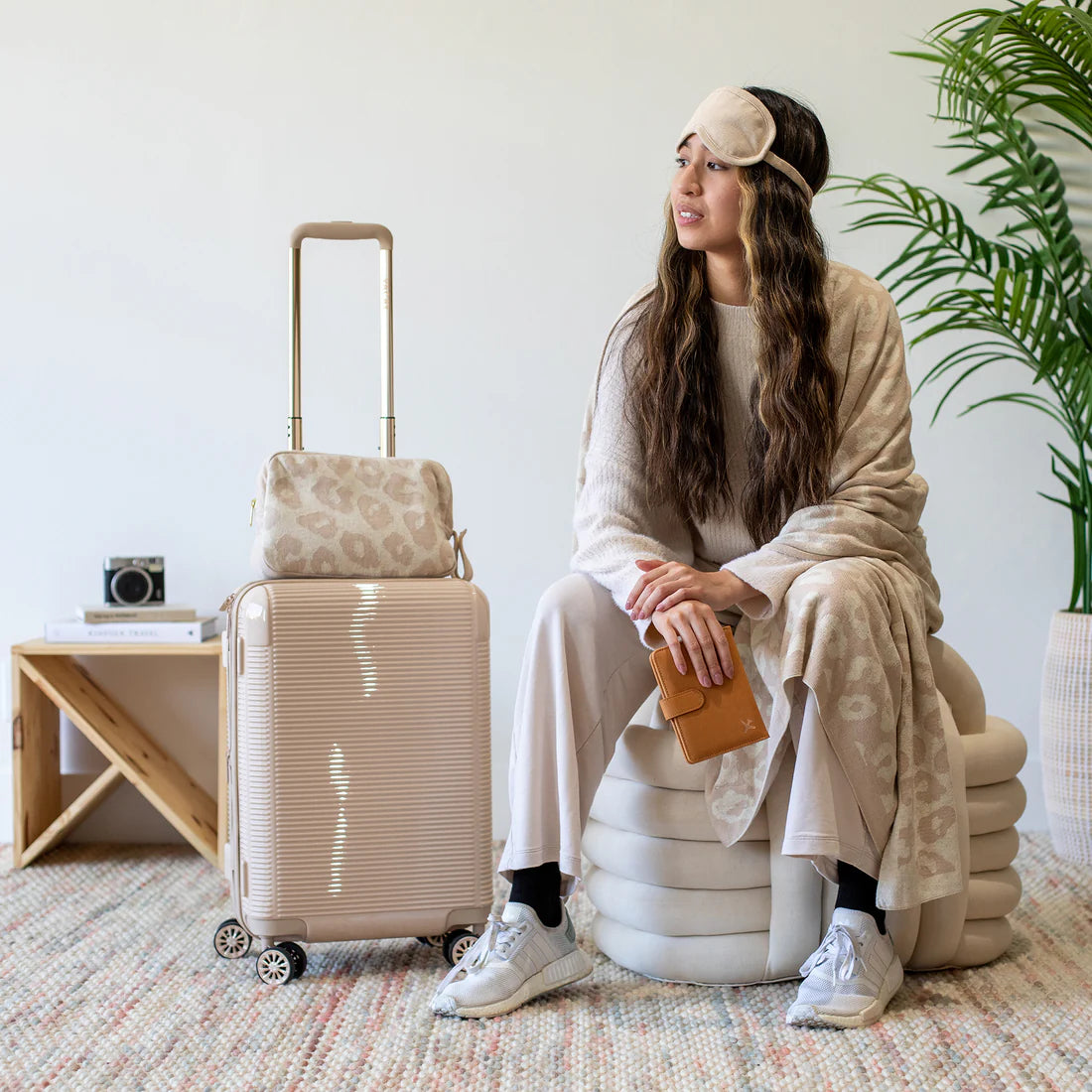 pink lemonade travel set, leopard print lounge set, linen blend loungewear, heart print pajama set, cute travel outfit, retro heart loungewear, comfy travel clothes, linen sleep set, stylish matching set, mod print lounge set