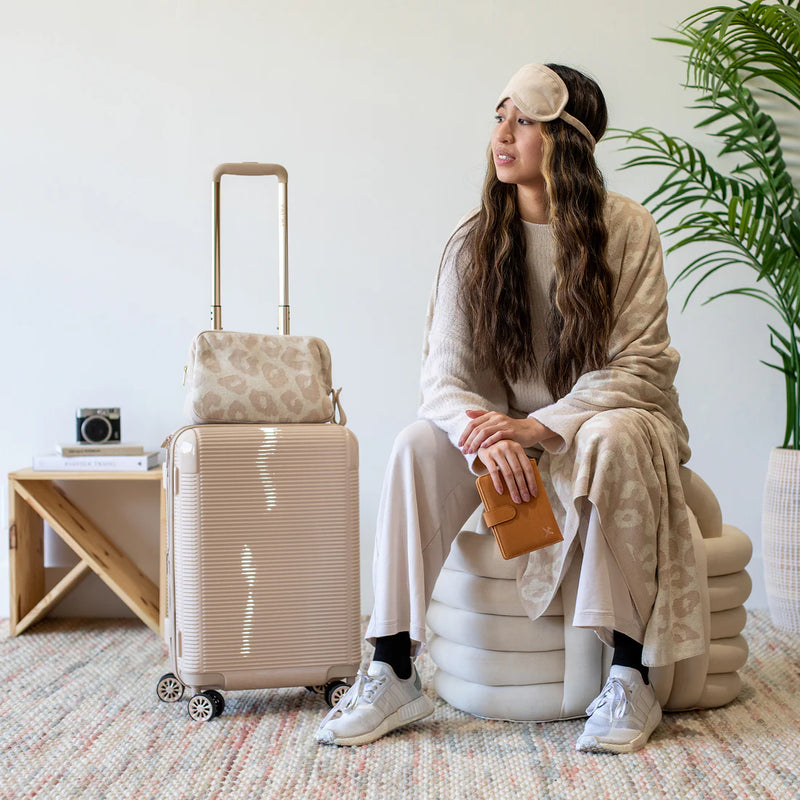 pink lemonade travel set, leopard print lounge set, linen blend loungewear, heart print pajama set, cute travel outfit, retro heart loungewear, comfy travel clothes, linen sleep set, stylish matching set, mod print lounge set