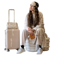 pink lemonade travel set, leopard print lounge set, linen blend loungewear, heart print pajama set, cute travel outfit, retro heart loungewear, comfy travel clothes, linen sleep set, stylish matching set, mod print lounge set