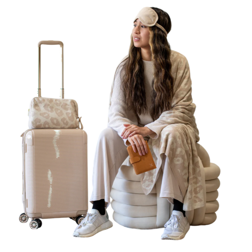 pink lemonade travel set, leopard print lounge set, linen blend loungewear, heart print pajama set, cute travel outfit, retro heart loungewear, comfy travel clothes, linen sleep set, stylish matching set, mod print lounge set