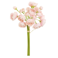 pink ranunculus bundle, faux flower stems, ranunculus bud bouquet, realistic artificial flowers, 10 inch floral stems, blush pink faux ranunculus, spring floral arrangement, home decor flower bundle, artificial flower bunch, soft pink ranunculus stems